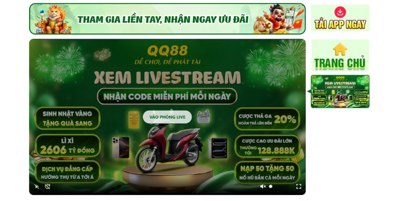 Xem live stream trúng thưởng lớn